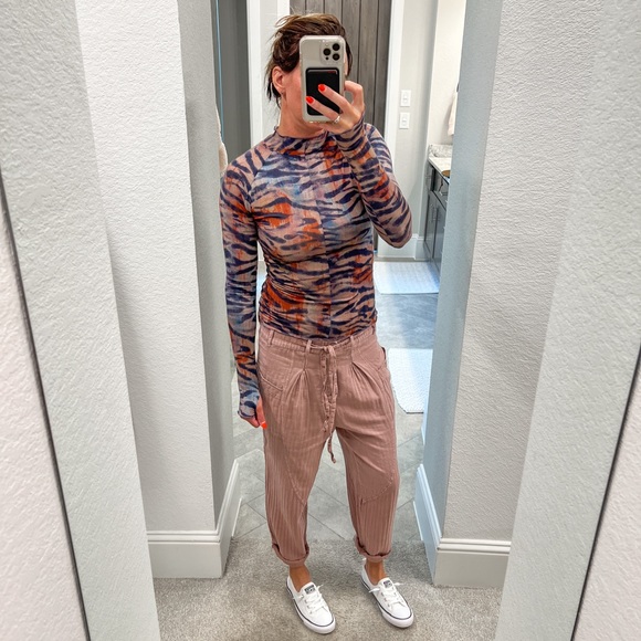 Free People Printed High Jump Long Sleeve, Size Medium - Picture 1 of 6